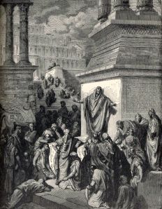 Jonás predicando en Ninive.